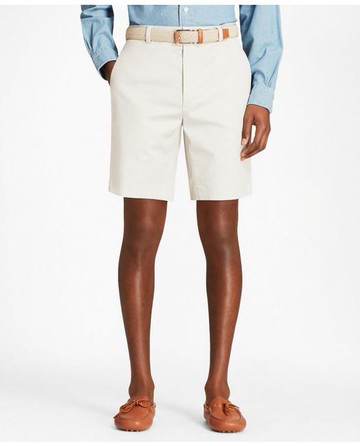 Brooks Brothers Men's 9" Flat Front Stretch Advantage Chino Shorts | Stone | Size 28