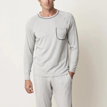 【Tani】男長袖圓領T恤 双層織布39618