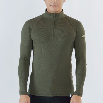 Maka 高領拉鍊刷毛保暖衣 男款 橄欖綠