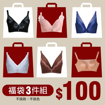 超值驚喜(32C、32D、34D)蕾絲內衣福袋組合【3件組】《售出不退換》