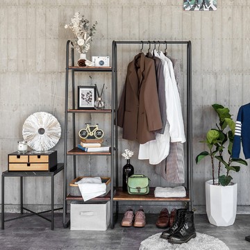 Ligfe 工業風衣帽層架-霧灰