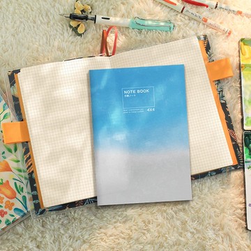 Chuyu B6/32K方格筆記(4x4mm)/附可撕便條/加厚手札本/萬用記事本