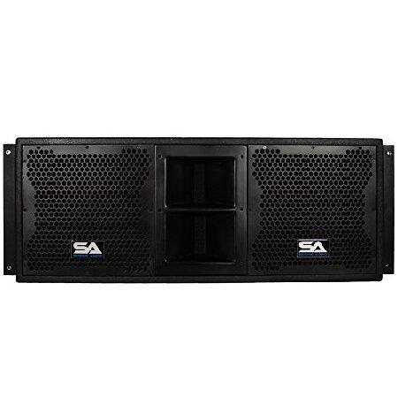 Seismic Audio SALA-210-PKG1 Four Passive 2x10 Line Array Speakers with Dual Compression Drivers PA DJ Band Live Sound