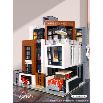 街景系列房子豪華別墅圖書館積木藝術館建筑益智拼裝男孩女孩禮物