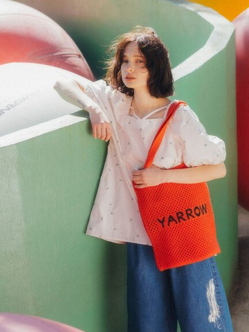 英文圖案網洞編織方形手提/肩背包(0F000733810) - ehka sopo