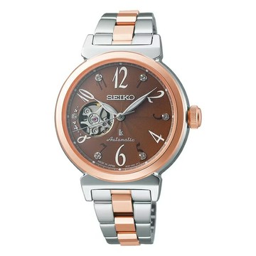 seiko SK037 精工錶 Lukia  4R38-02N0B(SSVM062J) 鏤空機械腕錶 咖啡面 34.6mm｜樂天全館特惠中★指定刷卡回饋10%