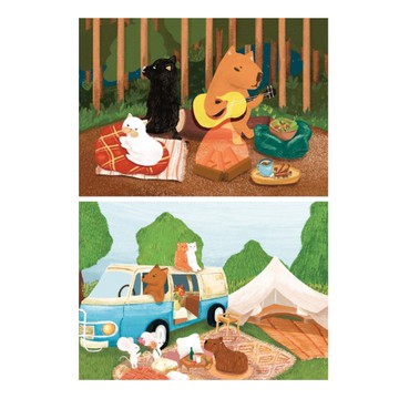 有緣人Judy 水豚君與好朋友系列 拼圖(520片)-營火旁唱歌/露營時光