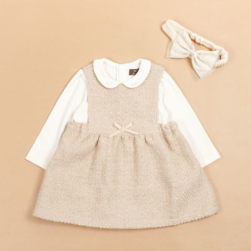 PIPPY 優雅小香風吊帶裙3件組禮盒 卡其