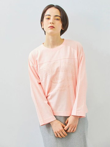 簡約英文刺繡休閒長袖圓領T恤(0F000576610) - Samansa Mos2