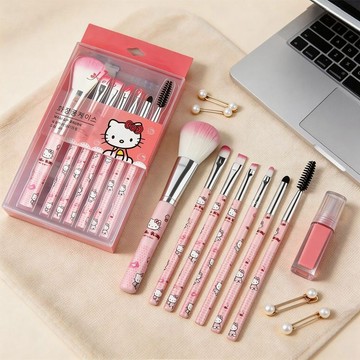 卡通HelloKitty化妝刷 套裝7支 kt貓全套散粉刷 眼影刷 閨蜜禮物化妝刷
