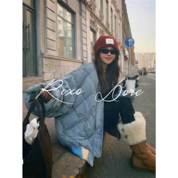 冬季韓系美式菱格拼接撞色加厚棉衣外套洋氣時尚寬松顯瘦百搭棉服