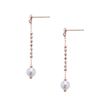 日本Akoya珍珠K金珠造型耳環-玫瑰金