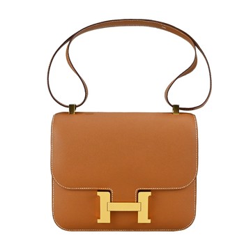 Hermes 愛馬仕 Constance 24CM 37 Epsom Z刻 斜背包(金棕/金釦)_廠商直送
