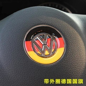 時尚裝飾🎉 大衆新捷達桑塔納寶來速騰朗逸POLO帕薩特改裝方向盤貼圈標裝飾 轮毂贴、方向盘标贴