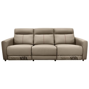 傢俱工場-杜老爺 零靠牆240CM 貓抓皮雙電動沙發/沙發躺椅 (附USB孔)淺卡其#627-10