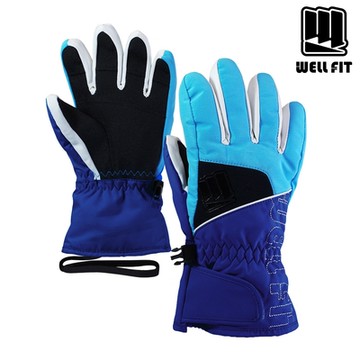Well Fit 兒童滑雪手套 - 繽紛【藍色】8-12歲