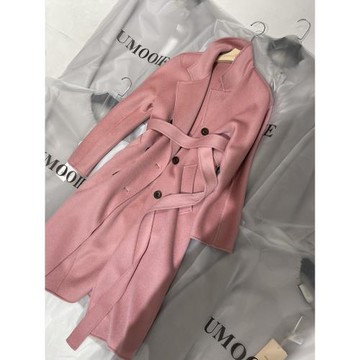 UMOOIE 系帶款四色中長款全羊絨大衣 毛呢外套