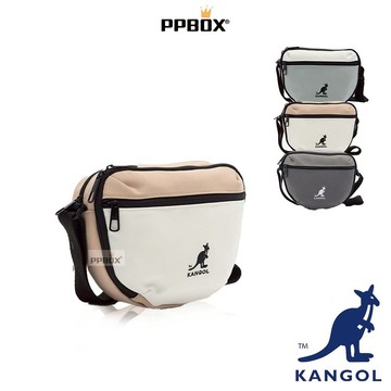 KANGOL 袋鼠 撞色 13隔層 側背包 限定款【64558709】時尚 包包 斜背包 白色小包 日韓穿搭