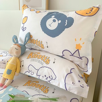 可愛卡通100%全棉枕頭套一對裝48x74單人純棉夏季學生宿舍枕套
