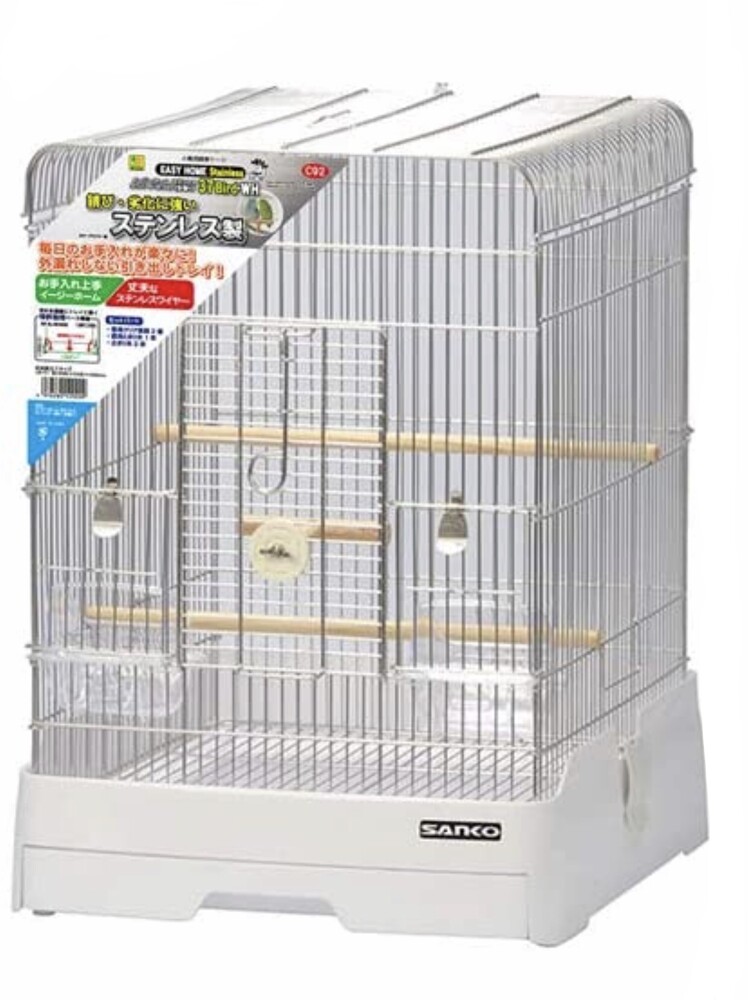 鳥籠 日本sanko鳥籠c92 304不鏽鋼觀景台式精緻鳥籠推薦| 松果購物｜讓