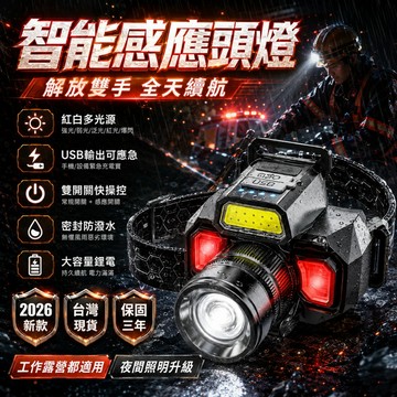 認證合格📜感應強光頭燈 爆亮頭燈 修車工作燈 充電頭燈 防水戶外頭燈 LED頭燈 感應頭燈 LED工作燈 露營燈 照明燈