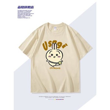 烏薩奇短袖t恤Chiikawa男女學生夏季吉伊卡哇半袖寬松純棉衣服