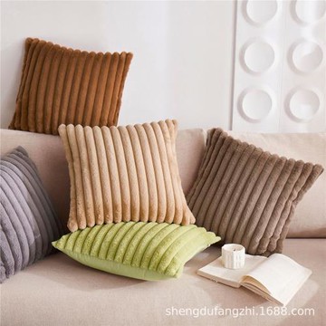 仿兔毛絨加厚抱枕辦公室客廳沙發樣板間輕奢更飽滿舒適