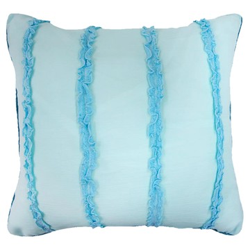 Cotton Field 棉花田傢飾 卡洛琳蕾絲抱枕 100%聚酯纖維  40 x 40cm  藍色