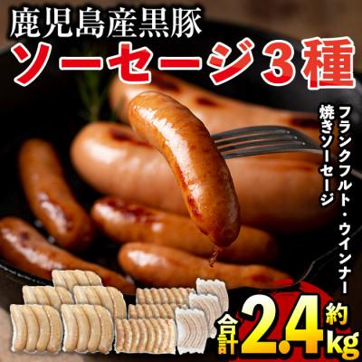 ふるさと納税 日置市 黒豚ソーセージ3種(合計約2.4kg)(日置市)