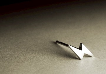 閃電造型純銀耳環(單支/一對)