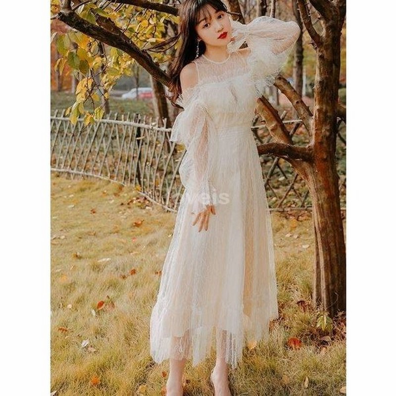 ワンピース レディース ロング 白 レース オフショルロングワンピース 大きいサイズ 長袖 オフショルダー マキシ丈 ハイウエスト 春 夏 きれいめ 通販 Lineポイント最大0 5 Get Lineショッピング