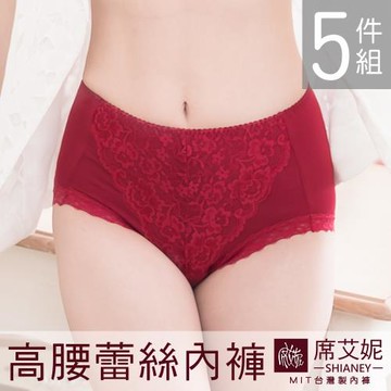 席艾妮 SHIANEY 現貨 台灣製 嫘縈纖維 高腰蕾絲女三角內褲  5件組
