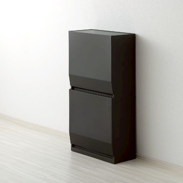 H&H系列 多功能雙層收納櫃垃圾桶 45L 白色