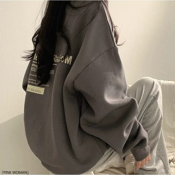 韓版衛衣女美式女春秋冬oversize大碼寬鬆潮牌裝加絨