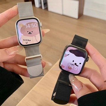 新款米蘭 磁吸錶帶 S11新色系 適用Apple Watch 11 10 9 8 7 SE3 金屬蘋果表帶 透氣不鏽鋼