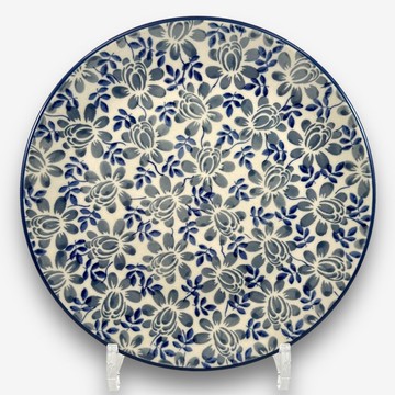 波蘭手繪手工陶-圓盤 21cm 一抹藍彩系列 設計師款