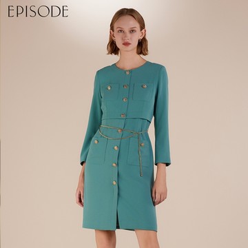 EPISODE - 典雅精緻修身口袋長袖洋裝E30454