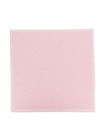 BOSS Kidswear - monogram-pattern cotton blanket - kids - Cotton - One Size - Pink