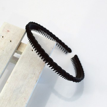 Bijoux C. SP7B霧面辮子髮梳黑色（7mm）