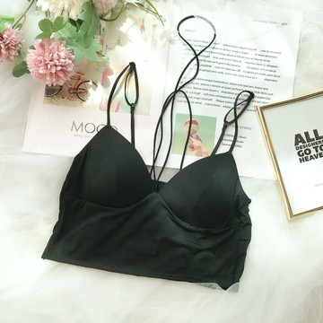 BraTop-無拘無束-Mini Queen 美背無痕零著感短版背心(黑)