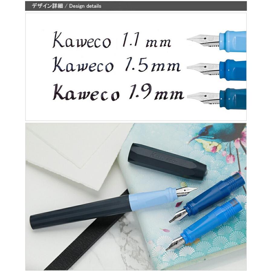 カヴェコ KAWECO 万年筆 カリグラフィー パケオセット（ペン先1.1 1.5 1.9 カートリッジ付属）ブルー 10002092