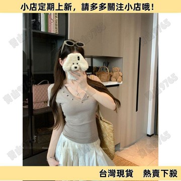【超值必入】辣妹新款手工短袖T恤 2026夏季 釘珠修身顯瘦上衣 韓系上衣 女裝