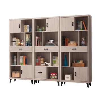 【唯熙傢俱】布萊登橡木白9尺書櫃