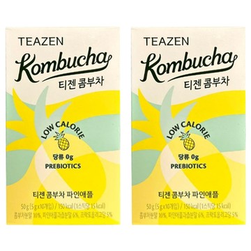 TEAZEN 康普茶沖泡飲 鳳梨口味 含12種活性乳酸菌 0糖低熱量  5g  10條  2盒