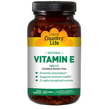 Vitamin E 400IU 60 Sftgls by Country Life