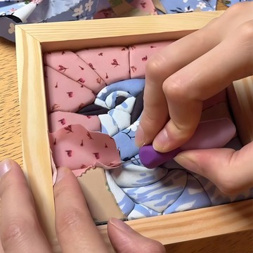 新上架👉碎布戳戳樂diy布藝裝飾畫可愛卡通親子互動手工自制面料刺繡套裝交換禮物 送朋友禮物