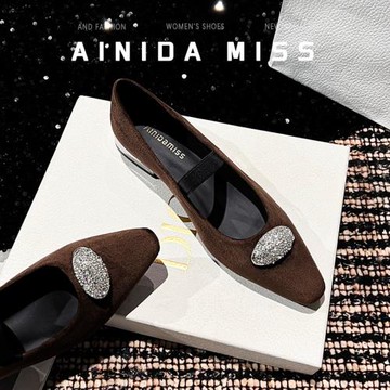 羊皮版~法式復古棕色單鞋女秋冬氣質小香風低跟瑪麗珍鞋晚晚鞋子