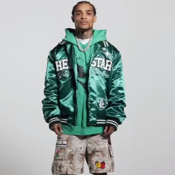 HELLSTAR STUDIOS PATH TO PARADISE BOMBER JACKET刺繡棉衣夾克