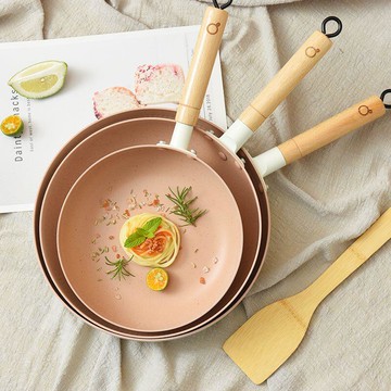 平底鍋 炒鍋 煎鍋 料理鍋 美食鍋 平底不粘小煎鍋 麥飯石不粘鍋炒菜鍋 煎蛋鍋電磁爐煤氣灶