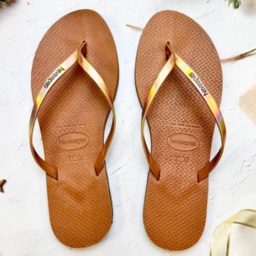 havaianas 哈瓦士 巴西人字拖 女款 You metallic 古銅雷射玫瑰金帶 涼鞋 拖鞋 夾腳拖 海灘鞋